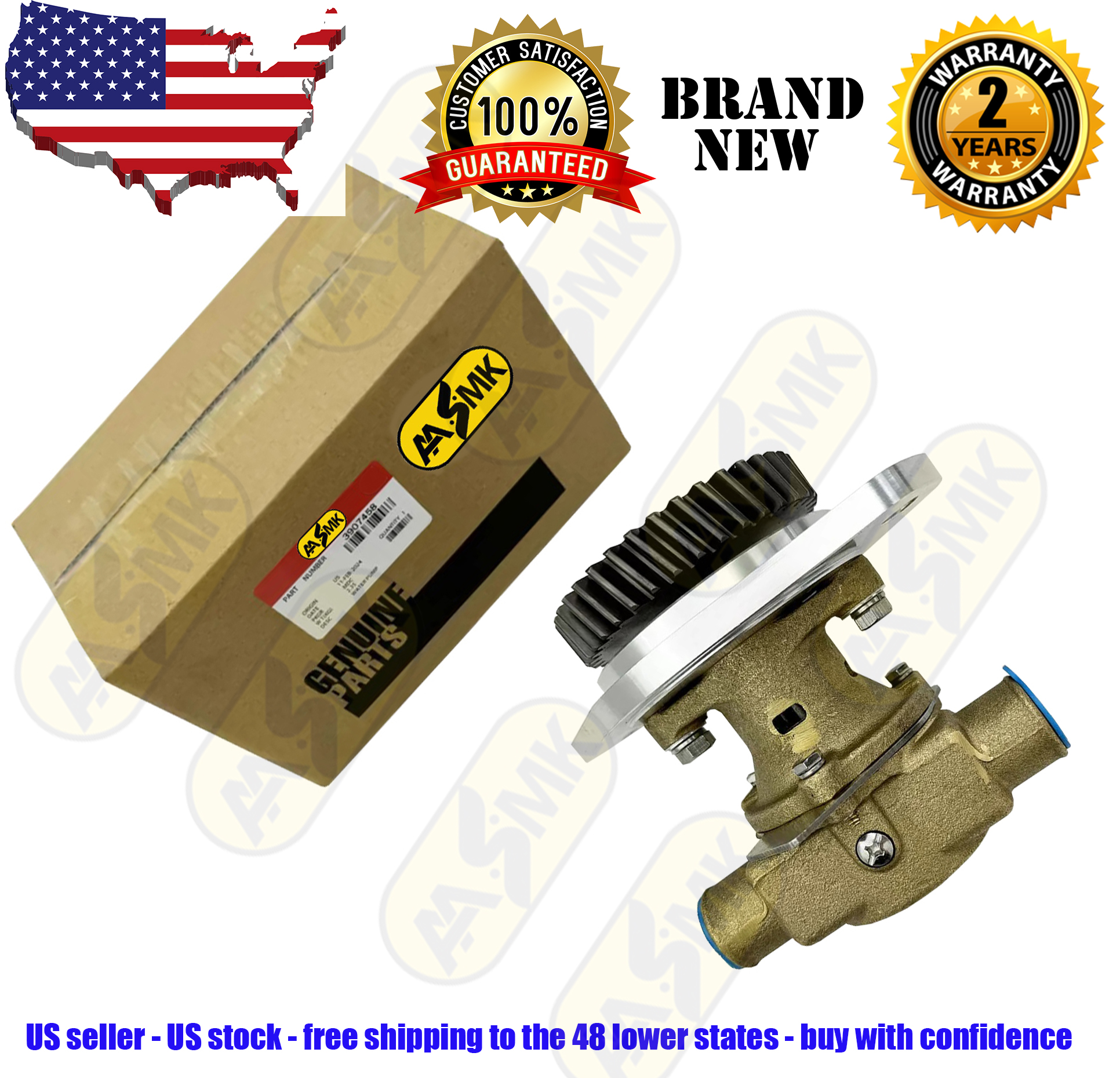 3907458, 3912019 RAW SEA WATER PUMP FOR CUMMINS ENGINE 4B 4BT 6B 6BT - Image 2